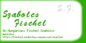 szabolcs fischel business card